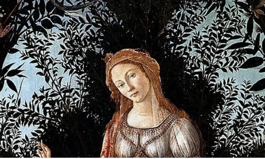 Dettagli del mirto che incornicia Venere